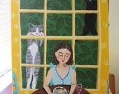 Eating Alone. 11" x 14" acrylic paint on gallery wrap canvas Eating Alone. 11" x 14" acrylic paint on gallery wrap canvas