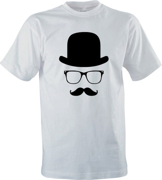 TShirt Moustache Mens shirt short sleeve - Size S - M - L - XL - XXL