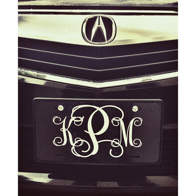Classy Black and White Front License Plate Personalized