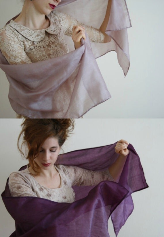 bridesmaid purple scarf  set wrap silk purple  scarves scarf Bridesmaid's shawl peace  gift gifts