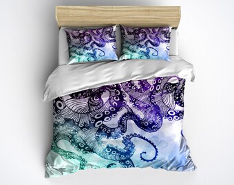 Octopus Tentacle Squid Print Pattern Duvet Cover Bedding Set