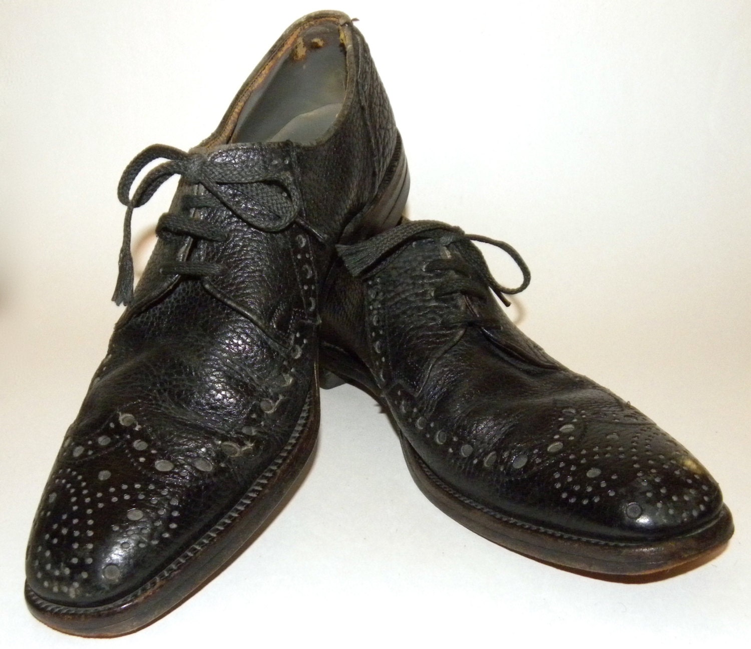 1960s 60s shoes / Wingtip / Oxfords / Men's 10.5 / Nunn