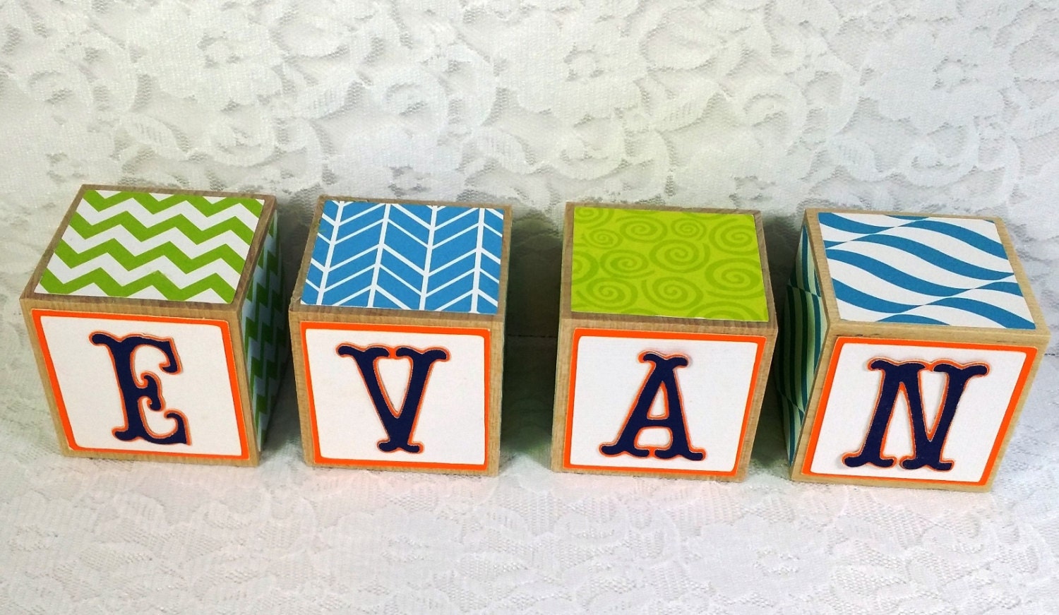 Wooden Name Blocks Baby Name Blocks Baby Boy by SharonsJewells