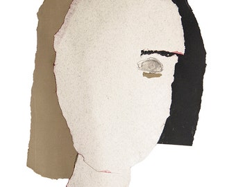 Female Pastel Face, Art Print in all sizes, Modern Collage Art Portrait, Stylish Gift for Her