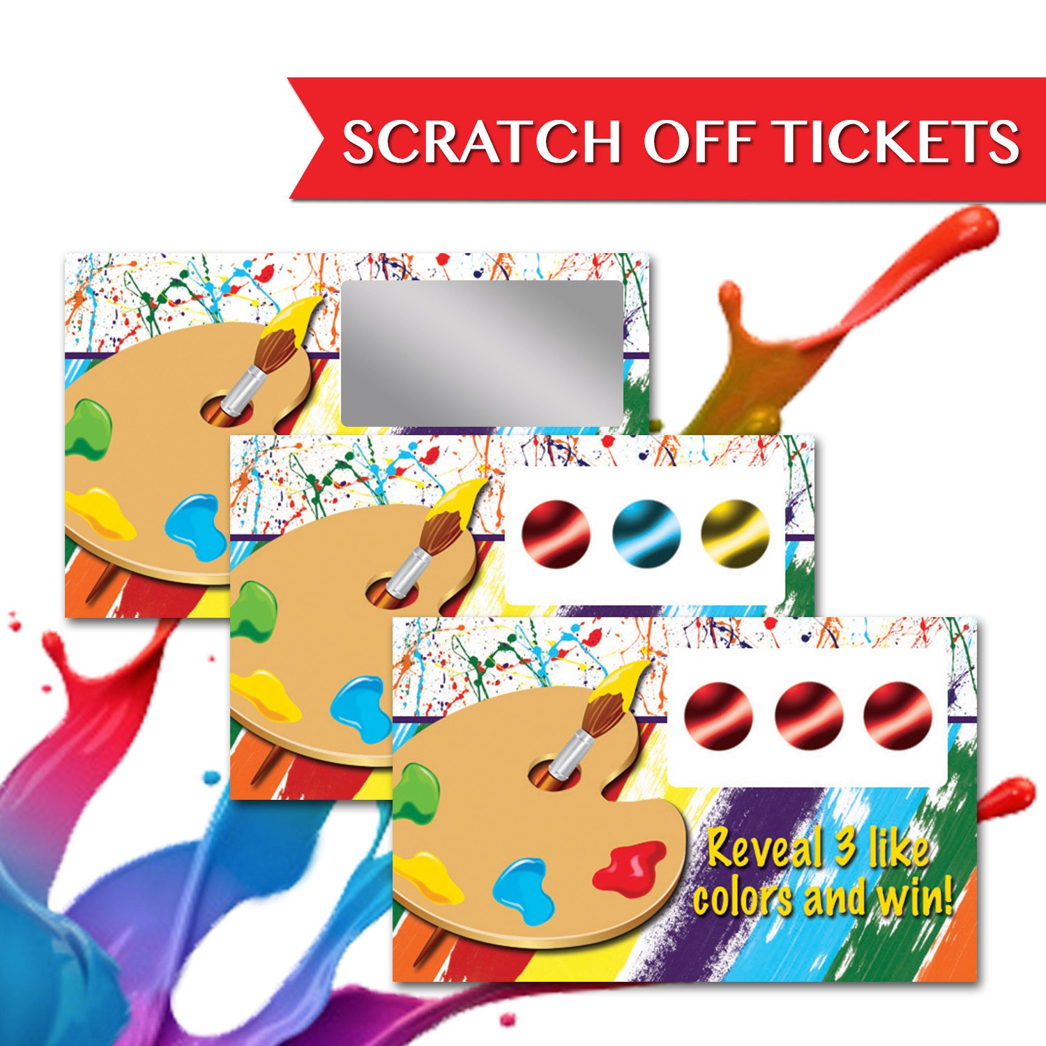 Paint Party Scratch off Tickets