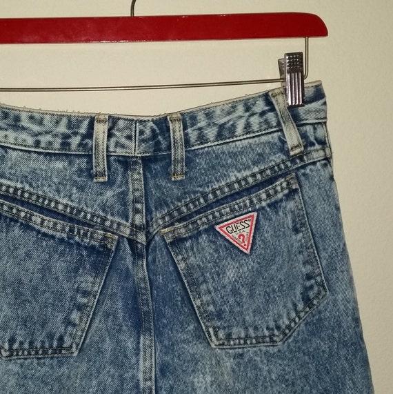 Vintage Guess Acid Wash Jeans Zipper Ankle Details Size 30