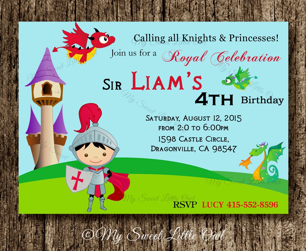 Knight Birthday Party Invitations 8