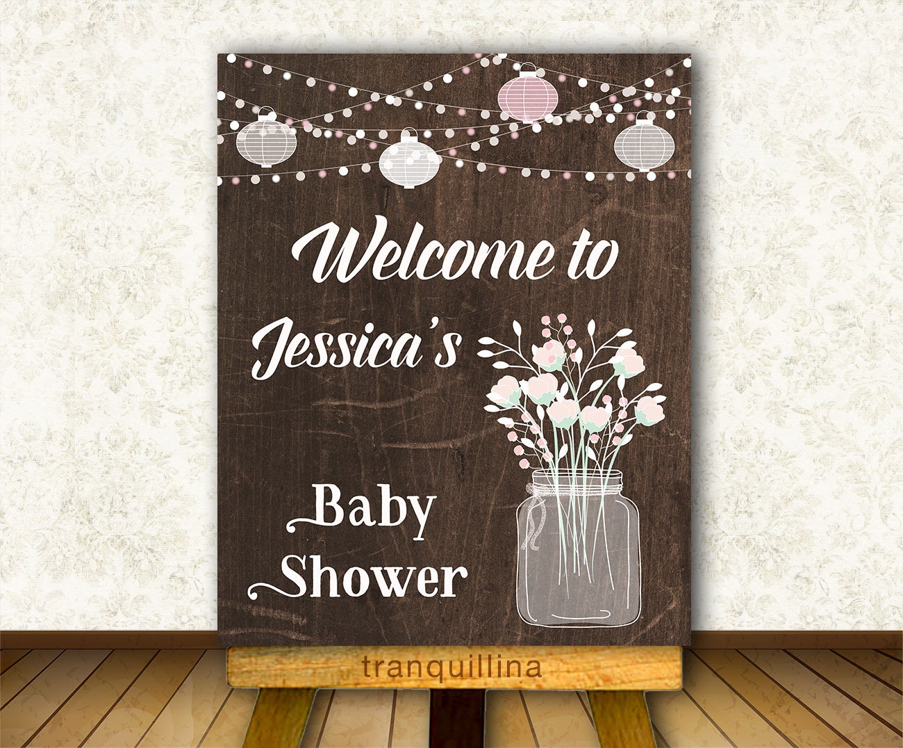 Baby Shower Sign Printable Rustic by tranquillina