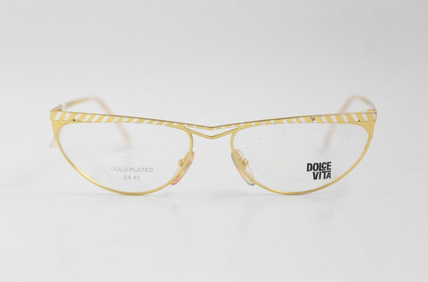 Haute Couture DOLCE VITA Eyeglasses Cat Eye Designer Glasses 24K 