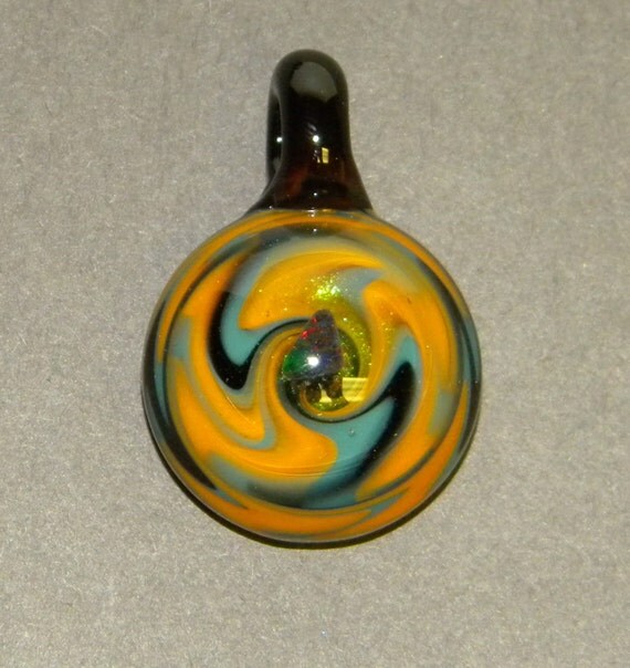 Glass WigWag Pendant 17 by Johnny5Glass on Etsy