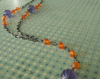 The Purple Hoop Necklace in Platinum (46cm) main image 1