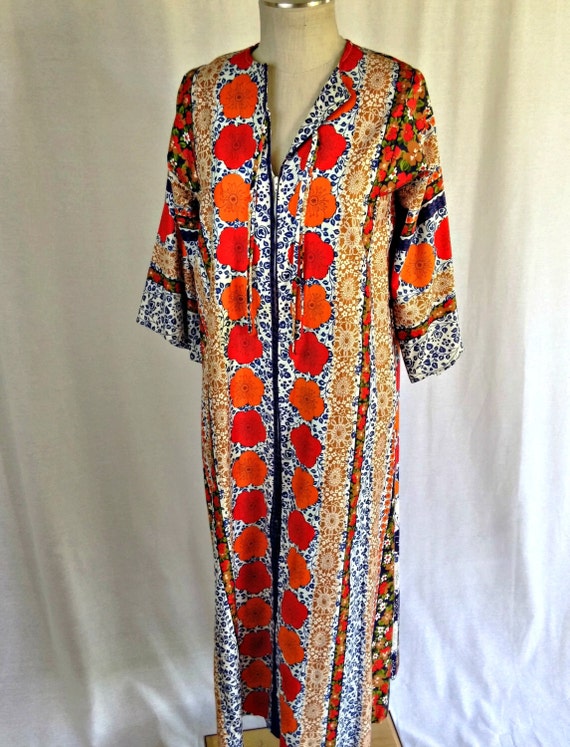 Vintage Pullover Caftan Bohemian 70's Caftan Dress