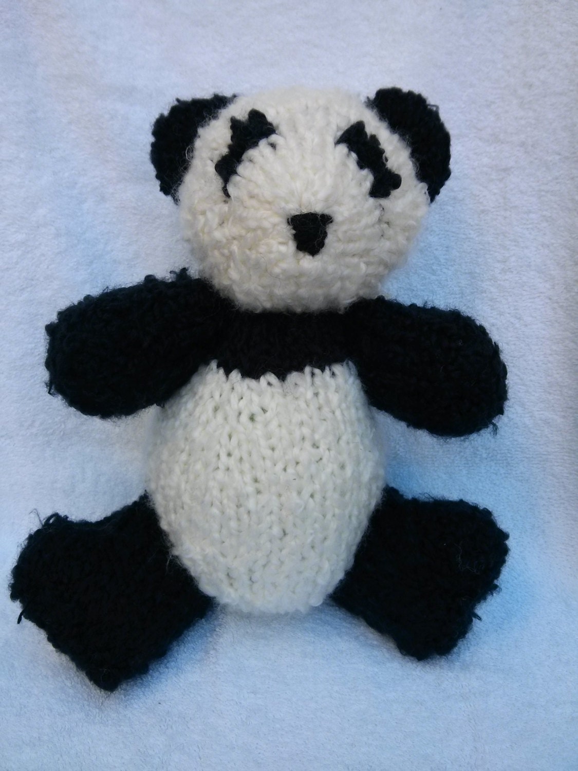 Knitted Panda Bear Pattern PDF Pattern by TwoSistersTeddyBear