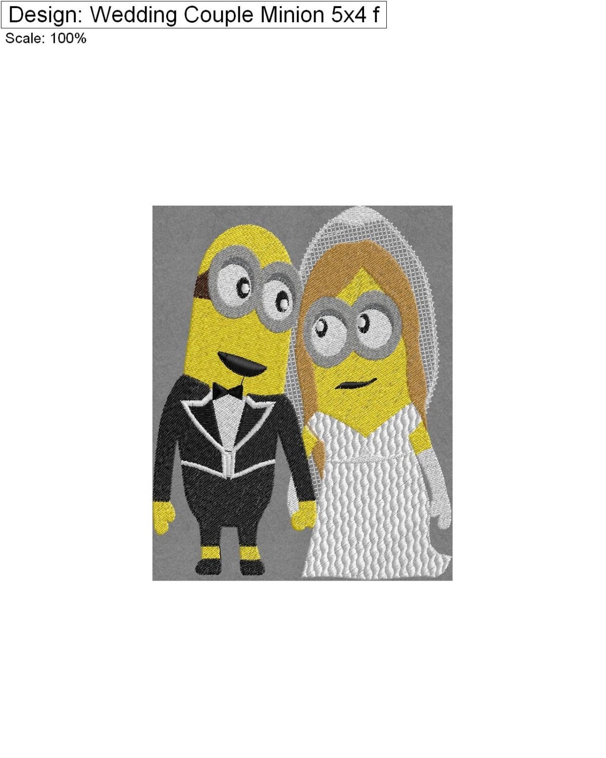 Wedding Couple Minion 5x4 by CharlaBUStedStitches on Etsy