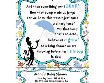 Set of 10 Dr. Seuss Baby Shower Invites Physical Item Not Digital Download