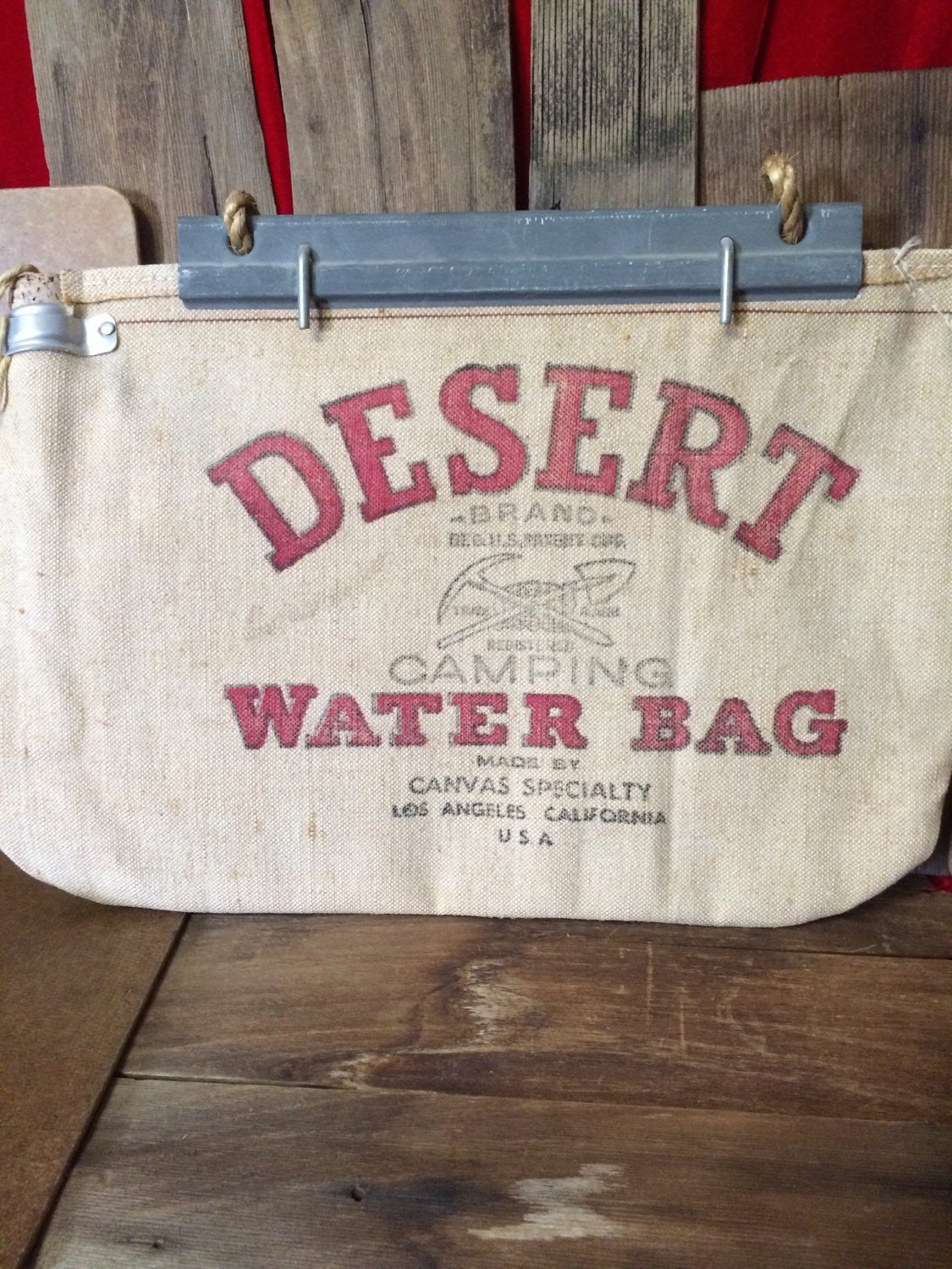 Vintage Desert Water Bag From ScotlandDesert Flax Duck Canvas
