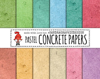 50% OFF - Digital paper: "CONCRETE PASTEL" with digital papers with concrete textures in pastel colors (1092)