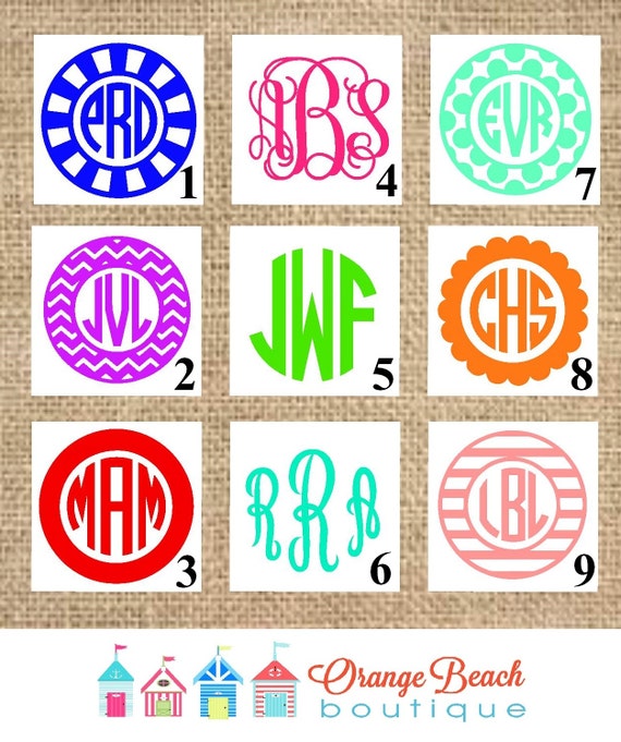 Monogram Decal Monogram Sticker iPhone Monogram Car