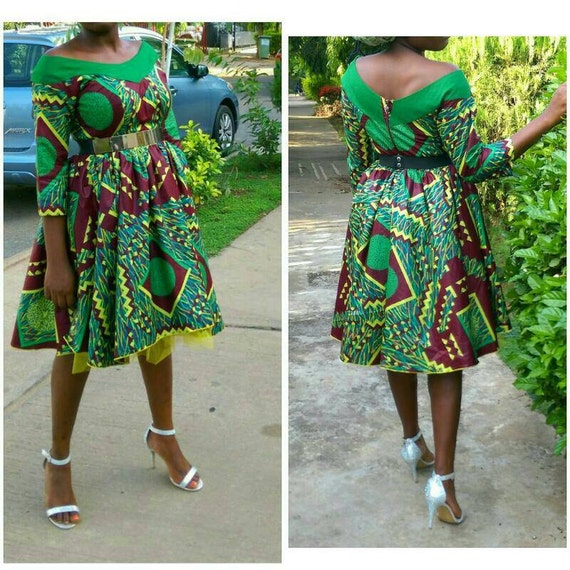 African print dress with tulle, African maxi dress, Ankara maxi dress, african clothing, tribal prints, african skirt, African skater dress