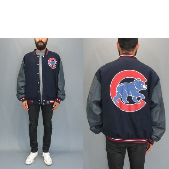 Chicago Cubs Baseball Reversible Varsity Jacket with Leather