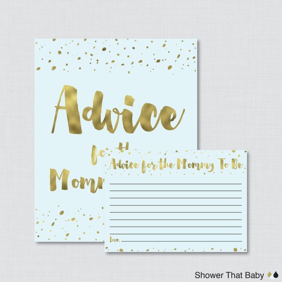 parents baby shower advice cards to for be B Baby 0022 Mom, for Parents Gold   Advice Shower Advice for Foil New