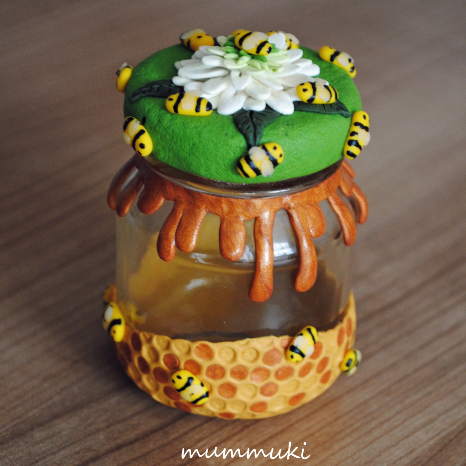 Polymer clay honey jar