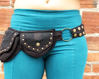 2-Pocket Crochet Belt (hip belt, pocket belt, utility belt, festival belt, Burning Man, vending belt, hip pouch, festival clothing, pockets)