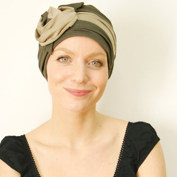 Olive green chemo hat stylish chemo headwear for women's