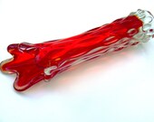 Red 'finger' glass vase