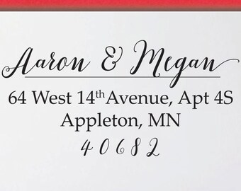 Personalized ADDRESS STAMP, Custom return address stamp, Couple Stamp self inking, wedding address stamp, new home gift - 6ZX
