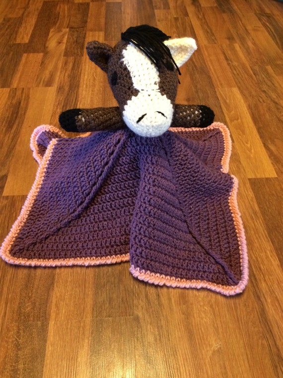 Baby Girl Horse Lovey Security Blanket by TheFancyMoose on Etsy