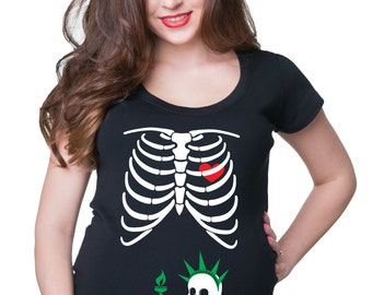 Skeleton Baby T-Shirt Maternity Tee Shirt Statue Of Liberty Shirt Birth Announcement