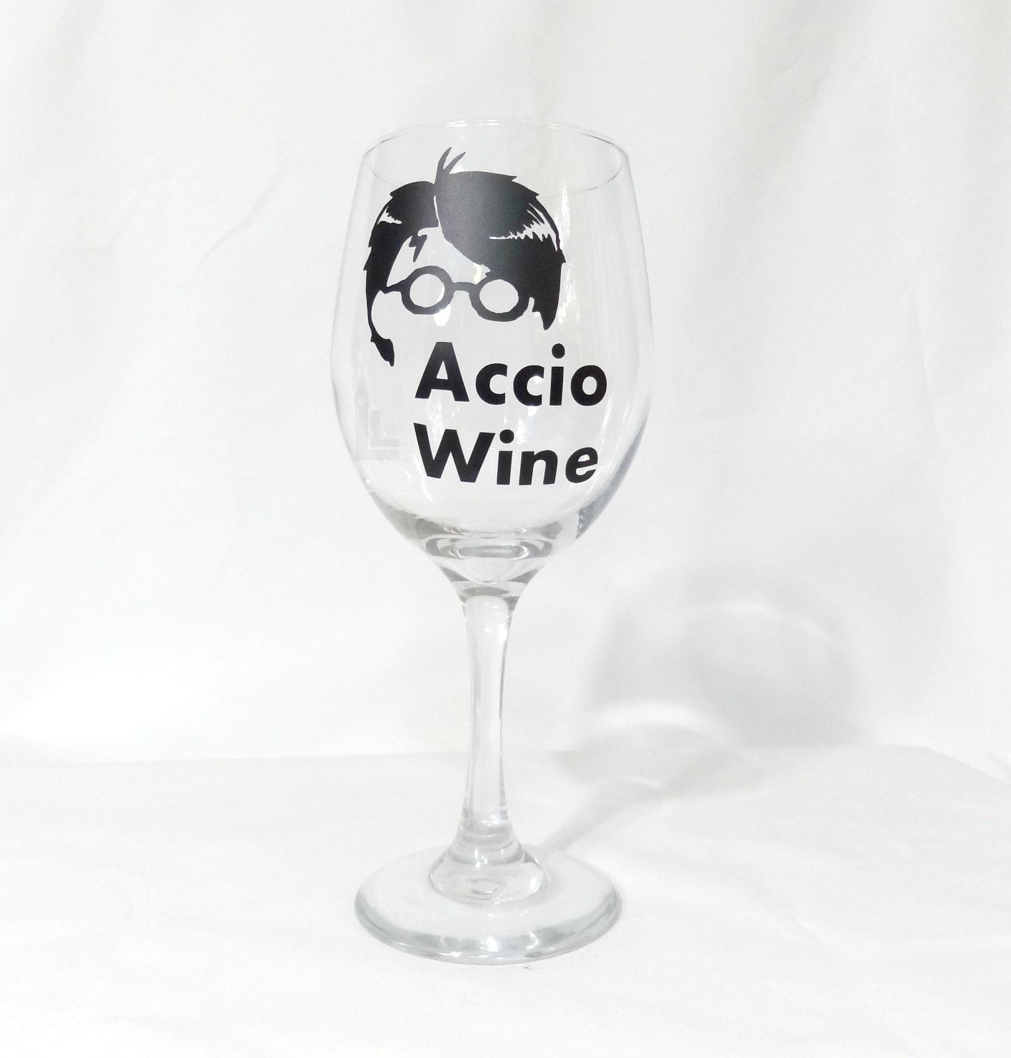 Harry Potter wine glass Accio Wine by LadyLondonCreations on Etsy
