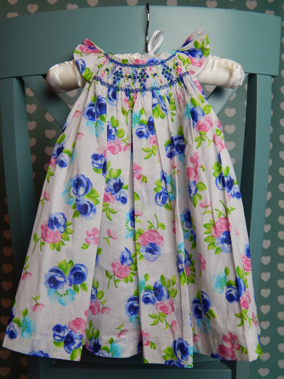 Smocked Dress Hand Smocked Baby Girl Dress Bishop Dress
