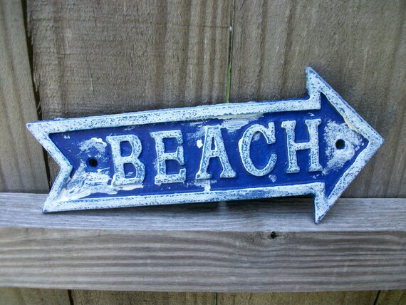Aazon.co: AFTWO Weathered Beach Arrow Sign, Beach Sign, Beach Decor
