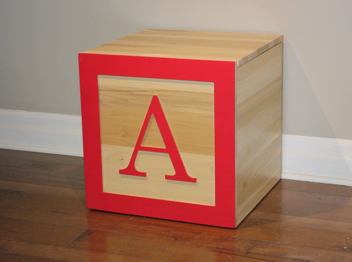 Personalized Solid Wood Toy Box Inspired by Children's