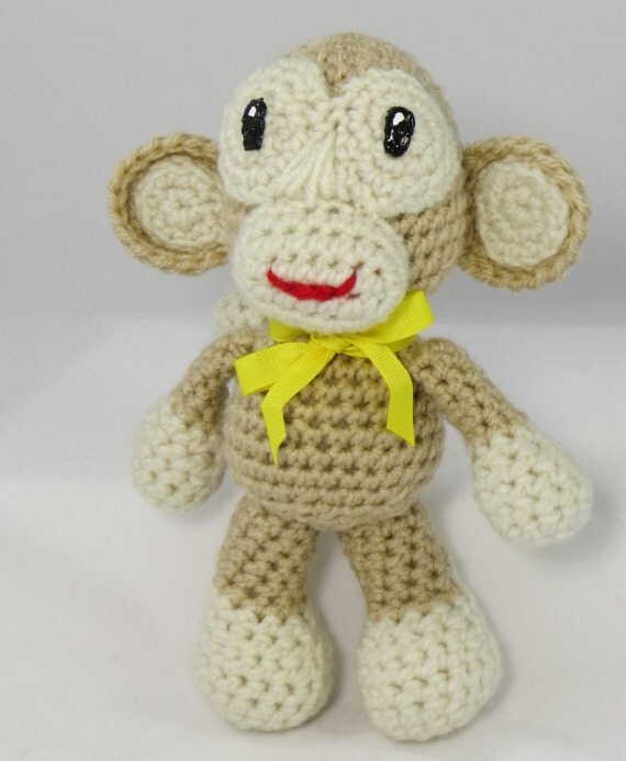 crochet stuffed monkey jungle animal toy crochet monkey