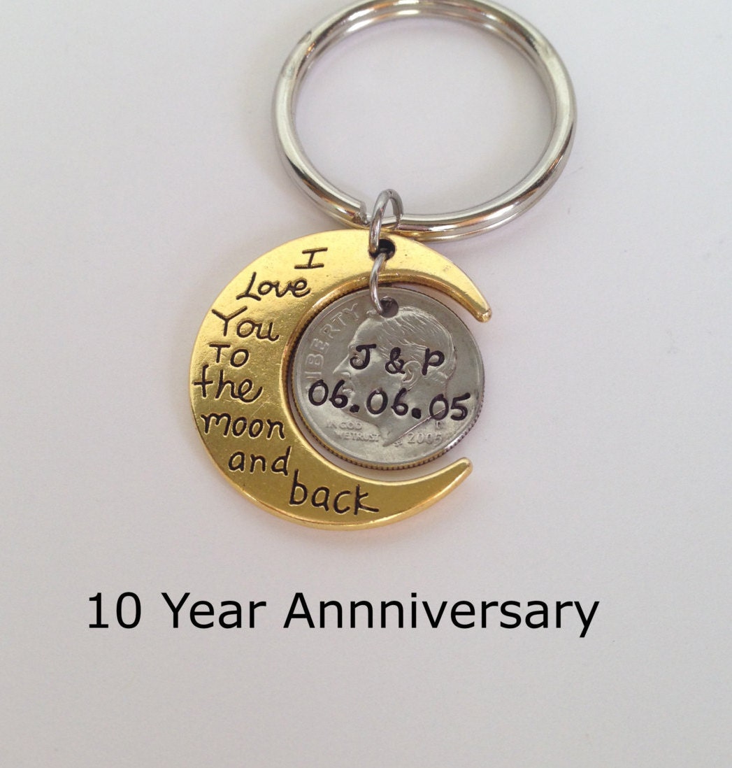 10 Year Anniversary Keychain Anniversary Gift for Men