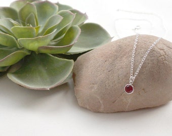 Birthstone Necklace, Birthstone Jewellery, Personalised Birthday Necklace, Simple Birthstone Jewellery, Sterling Silver Birthday Gift