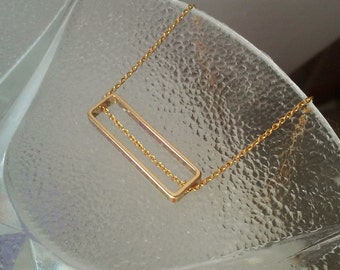 Rectangle Pendant Necklace / Minimal Jewelry / Rectangular Choker / Layering Geometric Necklace / Everyday Jewelry / Jewelry tores / N170