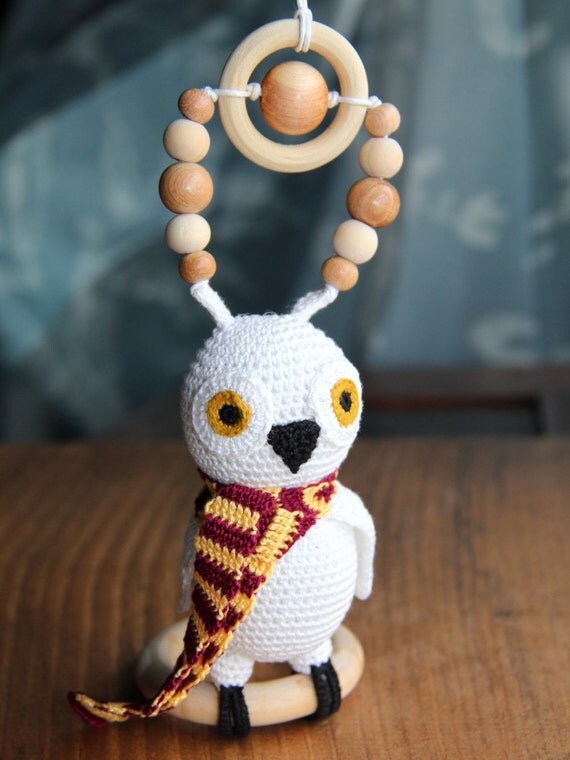 Items similar to Harry Potter inspired "Baby Hedwig" crochet wooden