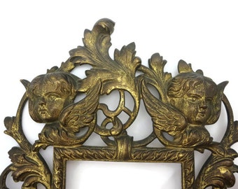 Victorian Photo Frame - Ornate Cast Iron, Cherubs