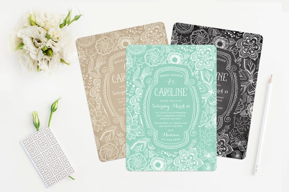 Printable Bridal Shower Invitation - CHOOSE YOUR Background & Color