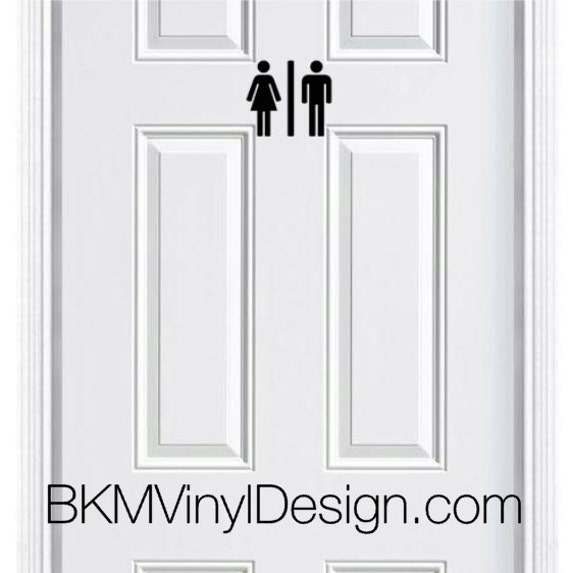 Restroom Vinyl decal Bathroom Door Decal by BKMVinylDesign on Etsy