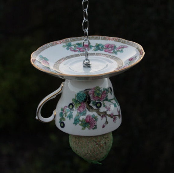 teacup bird feeder garden ornament bird lovers gift china teacup bird feeder garden ornament bird lovers gift china
