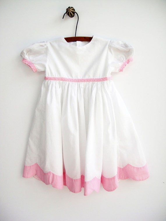 Baby Girl Clothes Vintage Toddler Dress White by StarGlowVintage