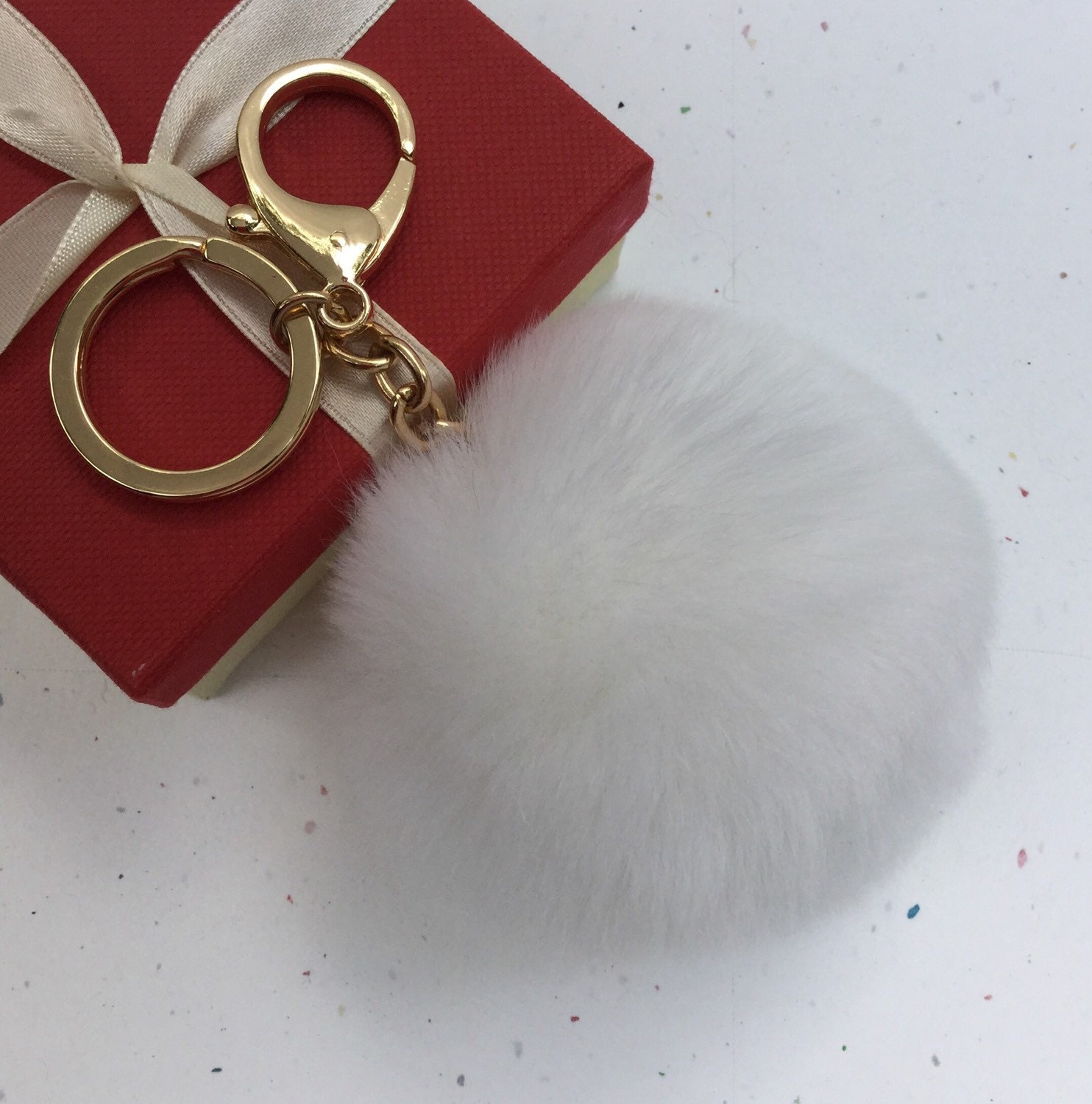 keychain pom pom ball Fur keychain fur charm YogaStudio55 pom by keyring bag pom ball