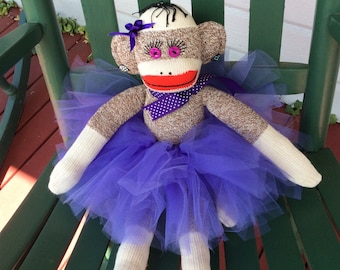 Sock Monkey Ballerina, Sock Monkey, Handmade Toys, Sock Monkey Doll, Sock Monkey Gifts