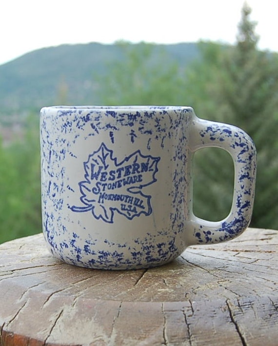Western Stoneware Mug Spongeware Monmouth Illinois USA