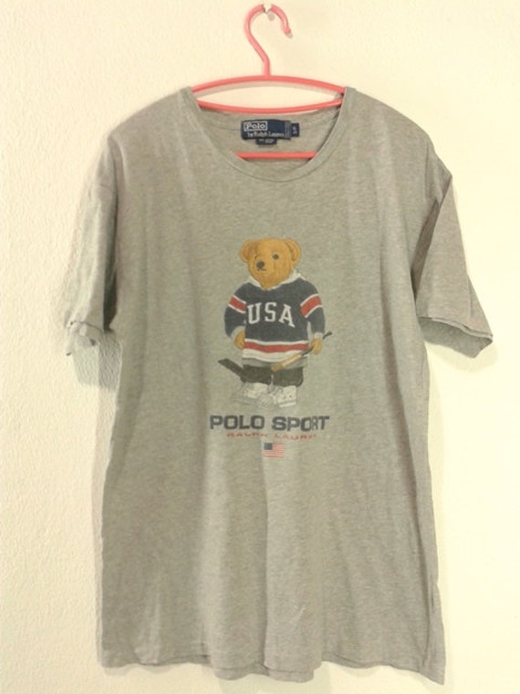 Vintage polo sport ralph lauren ice hockey bear by BubaGumpBudu